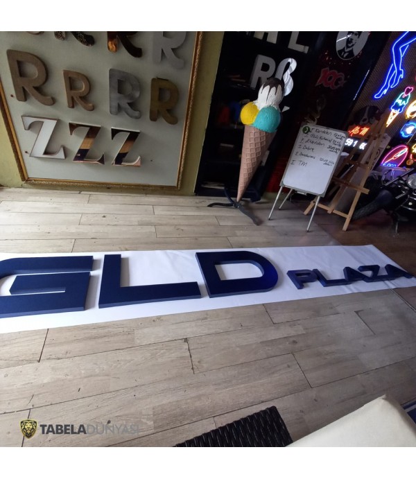 GLD Plaza Paslanmaz Krom Işıksız Harf Tabela