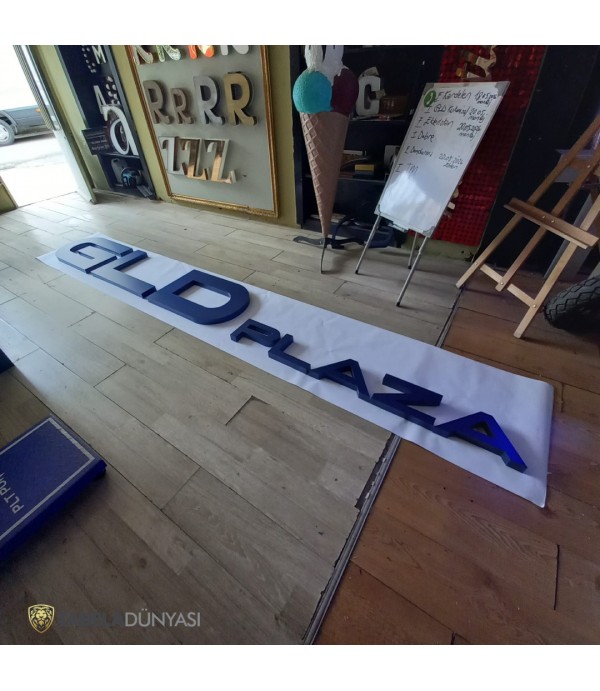 GLD Plaza Paslanmaz Krom Işıksız Harf Tabela