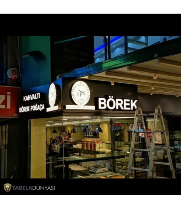 Hacıbey Baklava Börek Maltepe Gold Krom Işıklı Kutu Harf Tabela