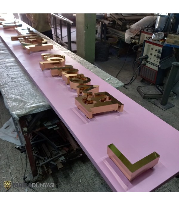 Organizasyon Firması Işıklı Gold Paslanmaz Tabela