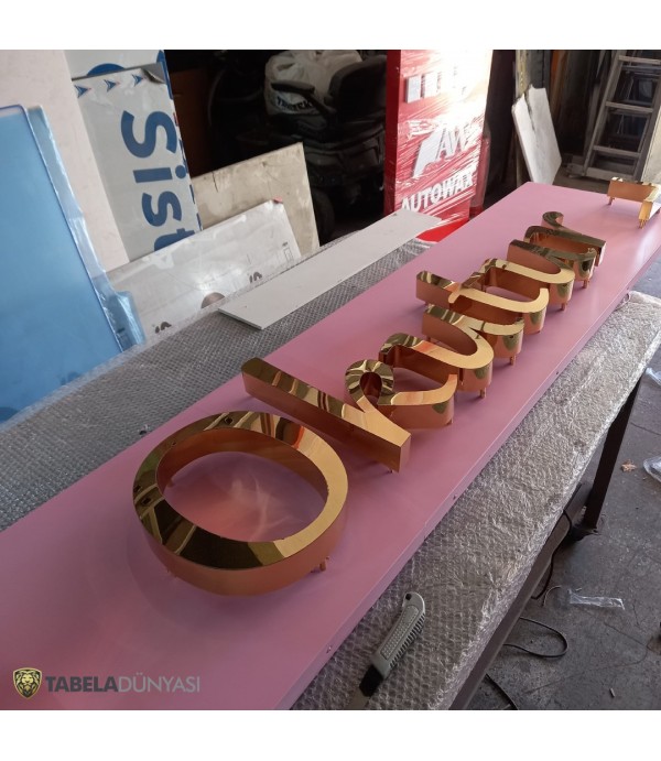 Organizasyon Firması Işıklı Gold Paslanmaz Tabela