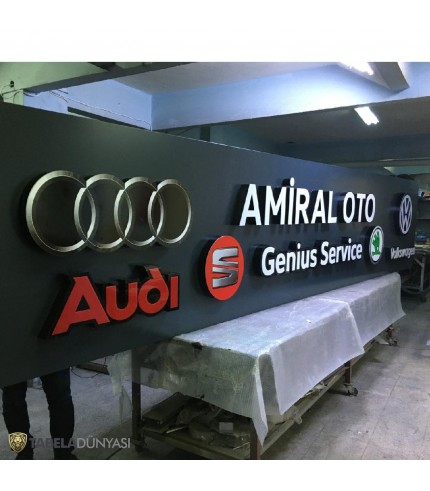 Amiral Oto Işıklı Fason Kutu Harf İmalatı