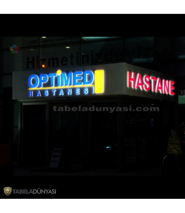 Optimed Hastanesi Kutu Harf Tabela