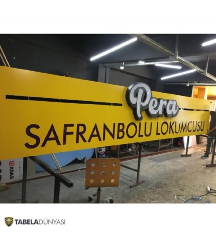 Pera Safranbolu Lokumcusu Led Aluminyum Fileli Tabela
