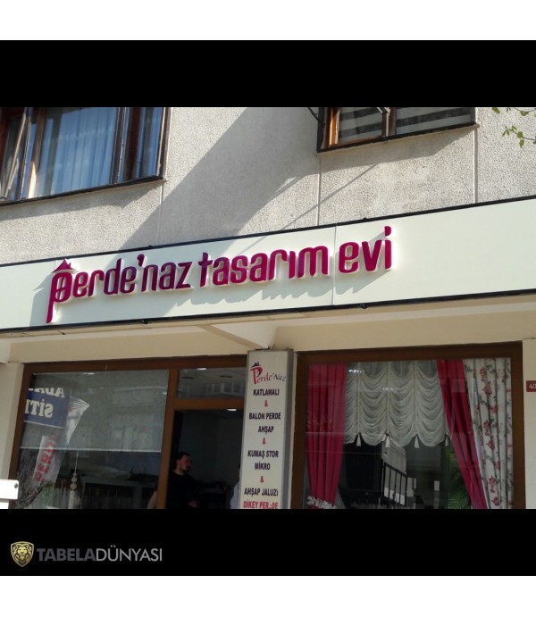Perde Naz Tasarım İçten Işıklı Pleksi Kutu Harf Tabela