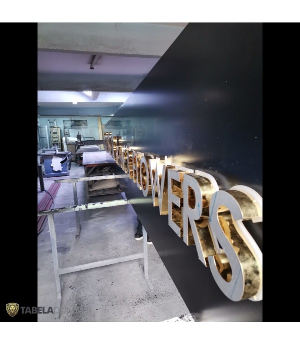 Bitki Dekor Home Endirekt LED Gold Kutu Harf Tabela