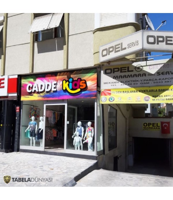 Cadde Kids Işıklı Kutu Harf Tabela