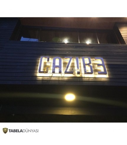 Cazibe Endirekt LED Aydınlatmalı Gold Krom Kutu Harf