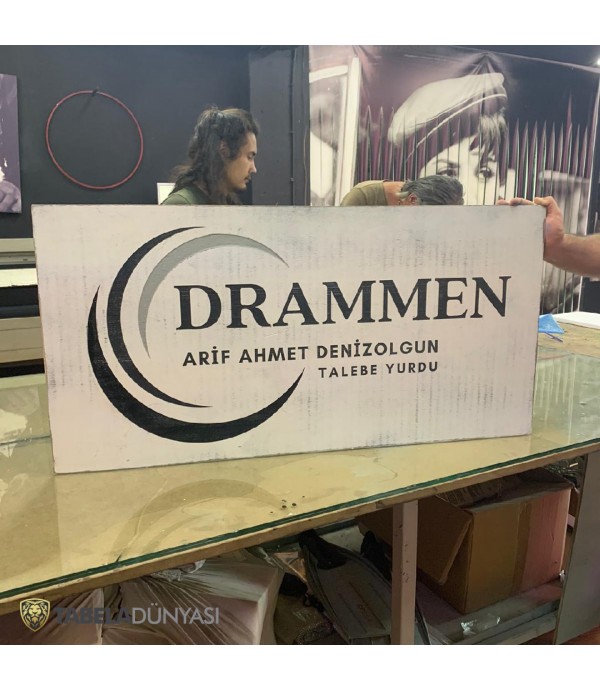 Drammen Ahşap Oyma Tabela