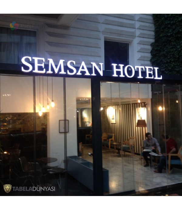 Semsan Hotel Şişli Işıklı Paslanmaz Fileli Krom Kutu Harf