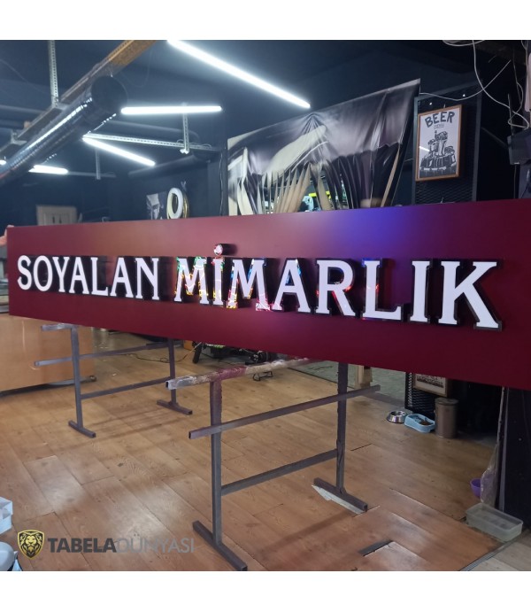 Soyalan Mimarlık Fileli Siyah Krom Kutu Harf Tabela