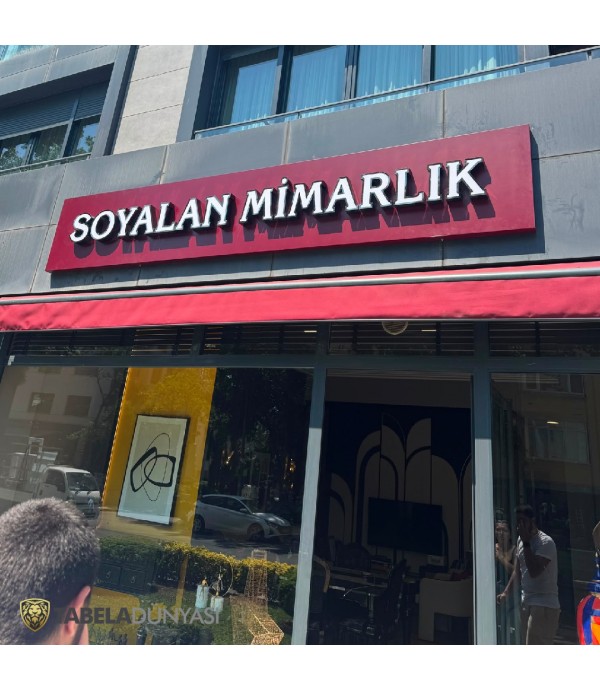 Soyalan Mimarlık Fileli Siyah Krom Kutu Harf Tabela