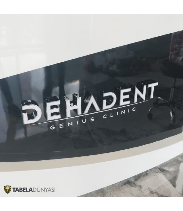 Dehadent Siyah Krom Kutu Banko Tabelası