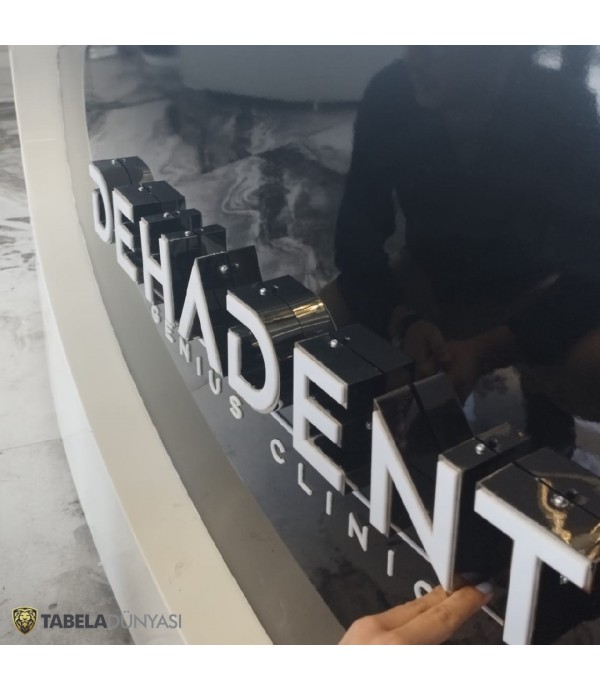 Dehadent Siyah Krom Kutu Banko Tabelası