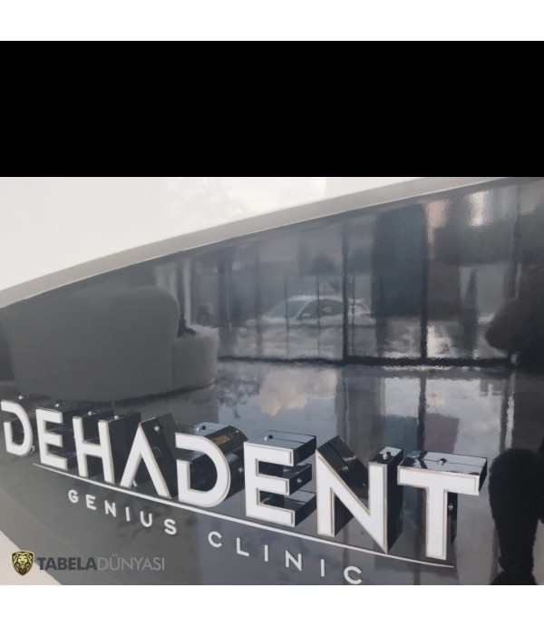 Dehadent Siyah Krom Kutu Banko Tabelası