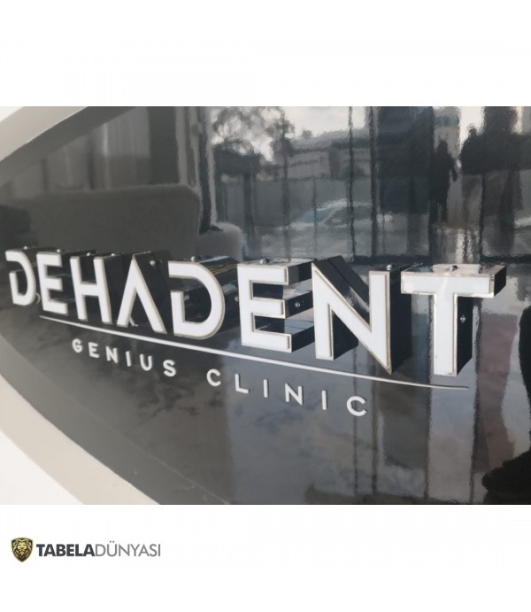 Dehadent Siyah Krom Kutu Banko Tabelası