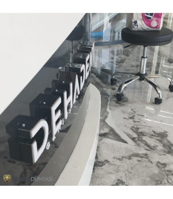 Dehadent Siyah Krom Kutu Banko Tabelası