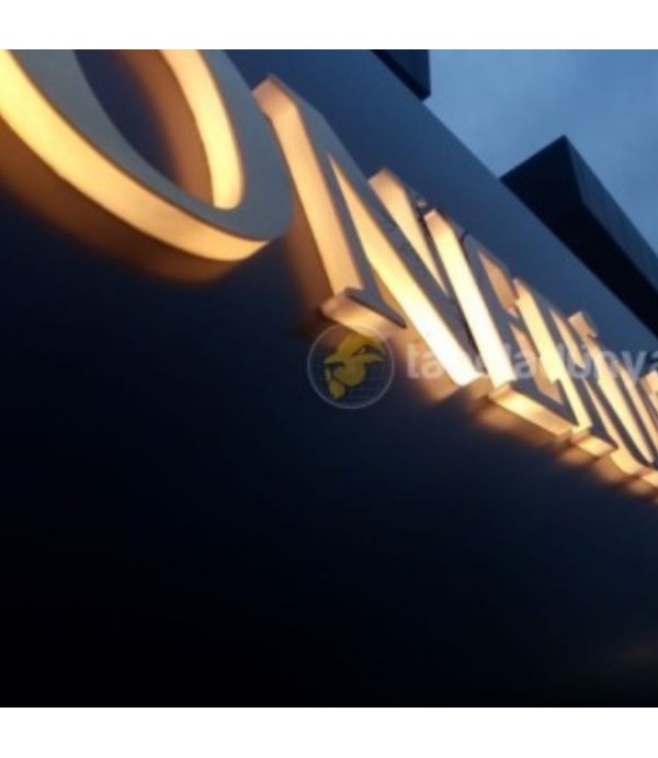 Dönerim İçten Led Aydınlatmalı Ön Yüzeyi Gold Krom Kutu Harf Tabela