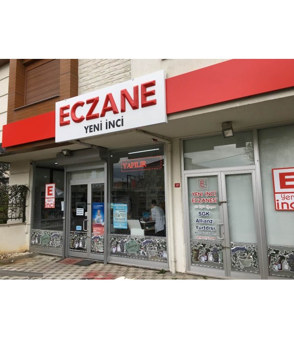 Eczane Yeni İnci Kübik Kabartma Harf Eczane Tabela