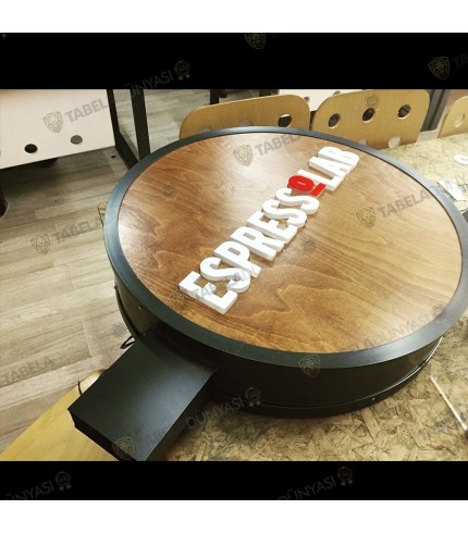Espressolab Ahşap Işıklı Fener Tabela