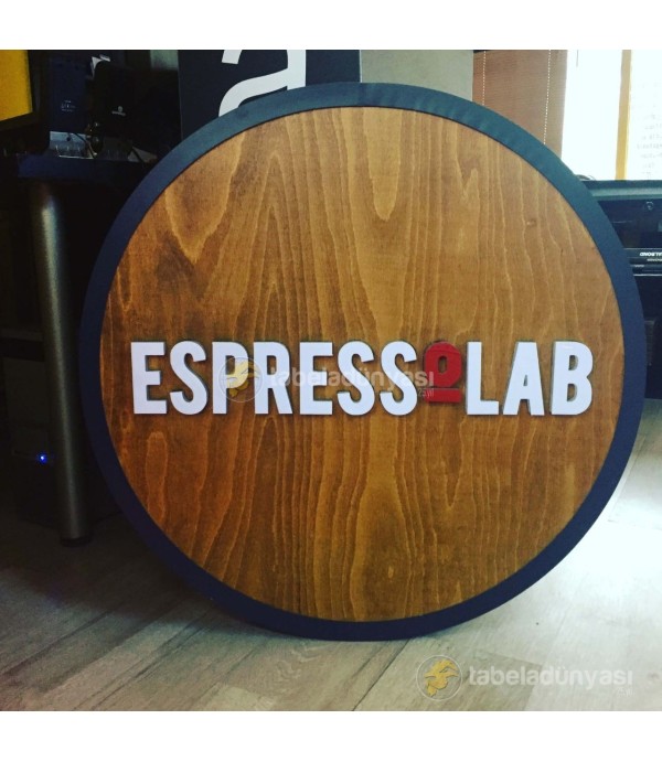 Espressolab Ahşap Işıklı Fener Tabela