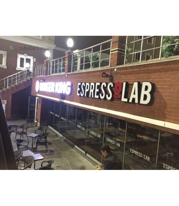 Espressolab Aydın Üniversitesi ışıklı Fileli Kutu Harf Tabela