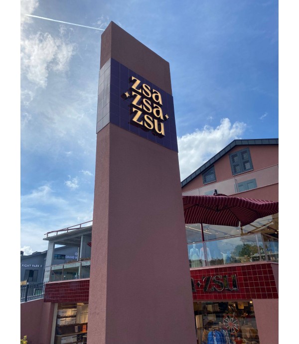 Zsa Zsa Zsu Zekeriyaköy Fileli Bronz Işıklı Totem Tabela