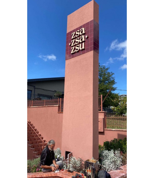 Zsa Zsa Zsu Zekeriyaköy Fileli Bronz Işıklı Totem Tabela