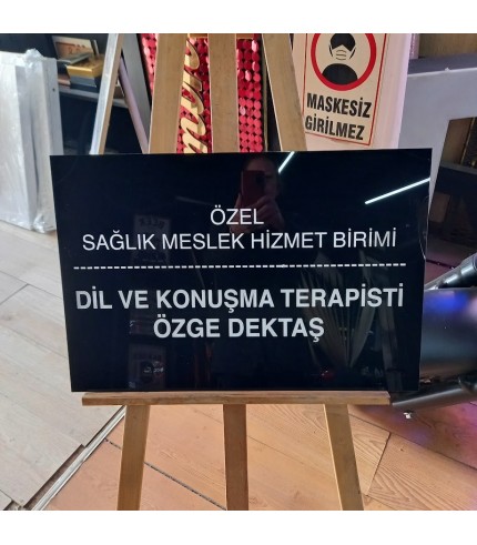 Dil ve Konuşma Terapisti Özel Sağlık Meslek Hizmet Birimi Tabelası