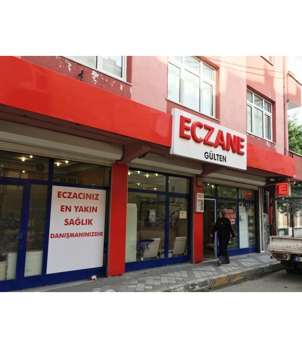 Eczane Gülten İçten Led Pleksiglass Kutu Harf Tabela