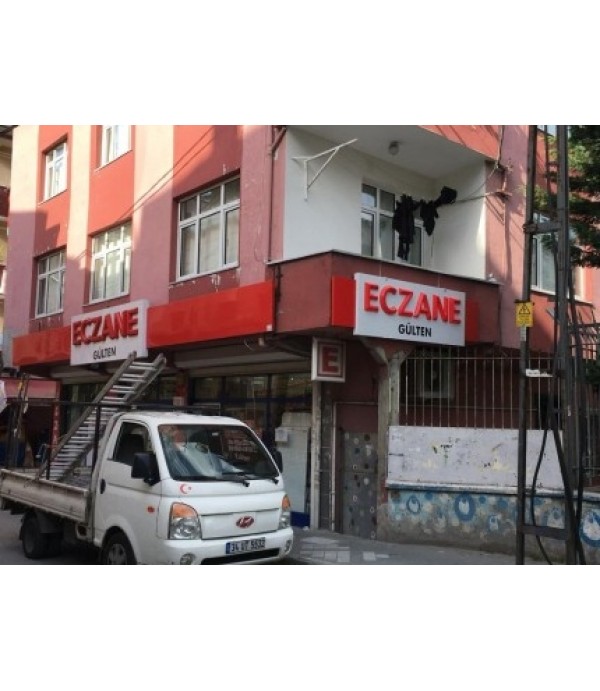 Eczane Gülten İçten Led Pleksiglass Kutu Harf Tabela
