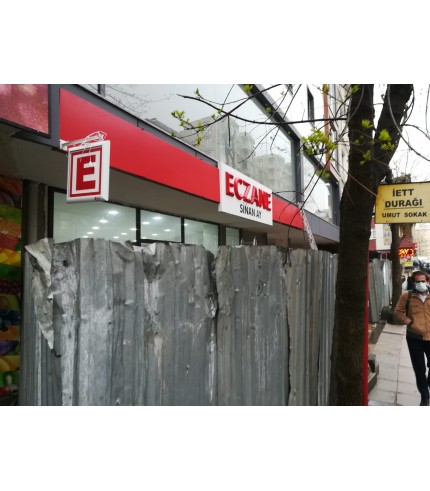 Eczane Sinan Ay Kübik Kabartma Harf Tabela