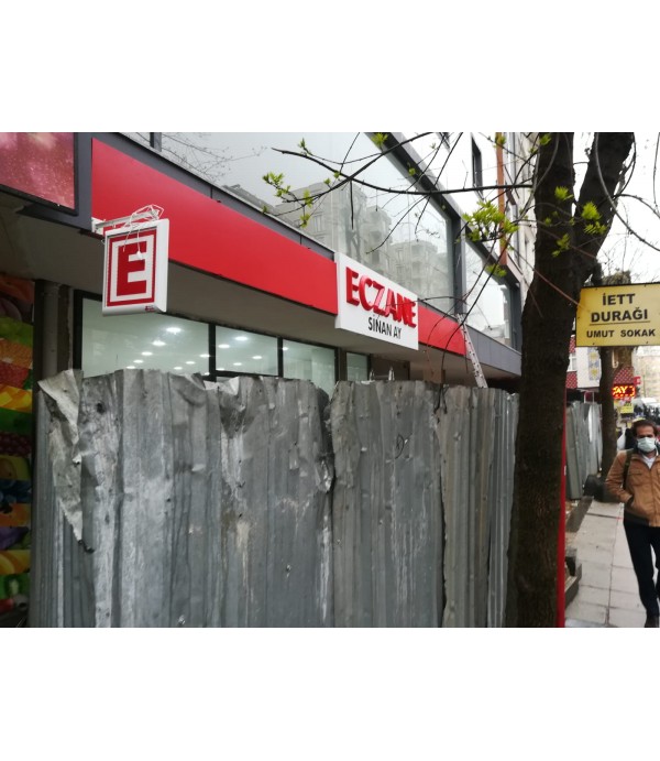 Eczane Sinan Ay Kübik Kabartma Harf Tabela