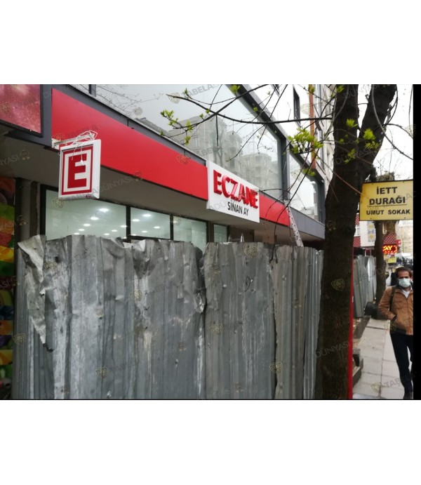 Eczane Sinan Ay Kübik Kabartma Harf Tabela