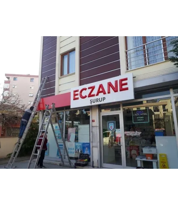 Eczane Şurup Kübik Kabartma Harf Eczane Tabela