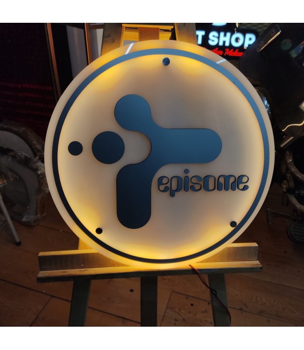 Episome Biotech Dekoratif Işıklı Daire Tabela