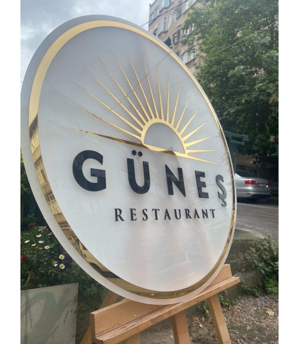 Güneş Restaurant etkileyici Dekoratif Endirekt ışıklı Tabelası
