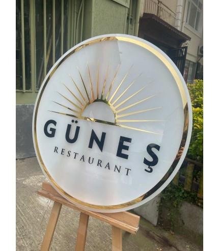 Güneş Restaurant etkileyici Dekoratif Endirekt ışıklı Tabelası