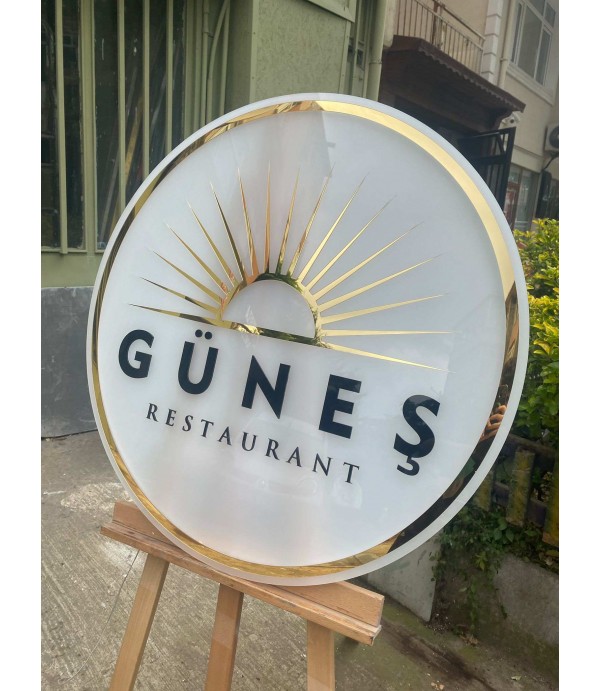 Güneş Restaurant etkileyici Dekoratif Endirekt ışıklı Tabelası