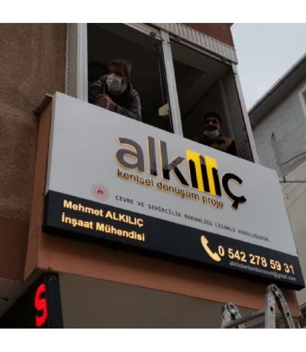 Alkılıç Kentsel Dönüşüm ışıklı tabela