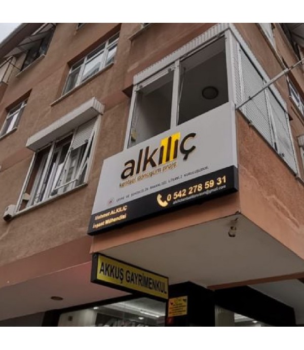 Alkılıç Kentsel Dönüşüm ışıklı tabela
