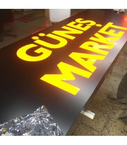 Güneş Market Işıklı Dekupe Pleksi Tabela