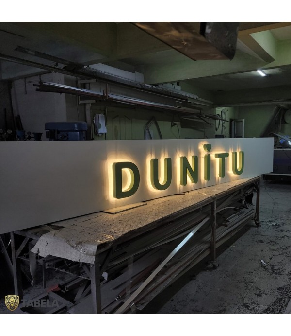 Dunitu Alüminyum Boyalı Endirekt Led Aydınlatma Kutu Harf Tabela
