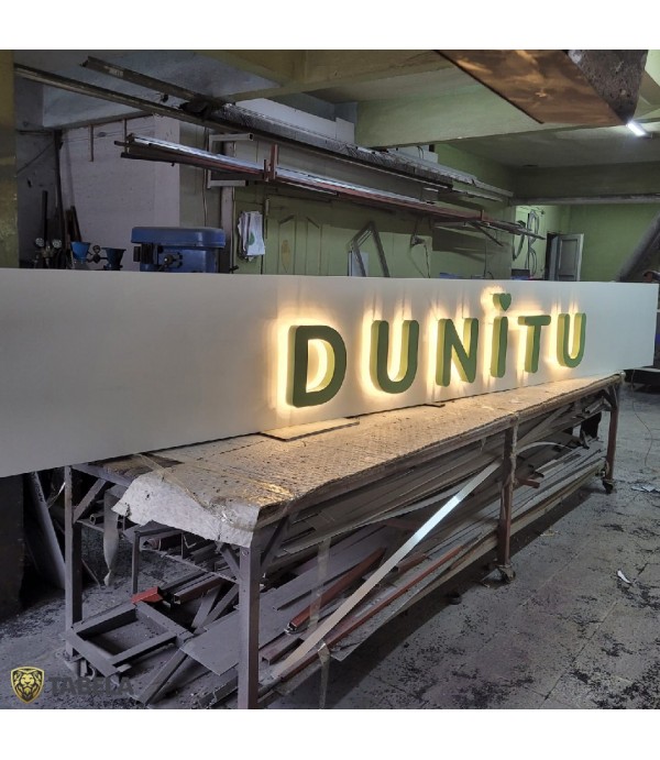 Dunitu Alüminyum Boyalı Endirekt Led Aydınlatma Kutu Harf Tabela