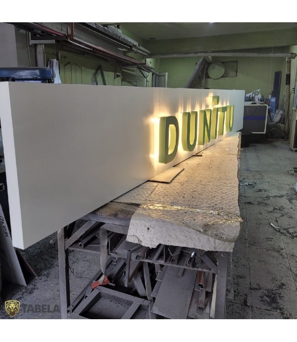 Dunitu Alüminyum Boyalı Endirekt Led Aydınlatma Kutu Harf Tabela