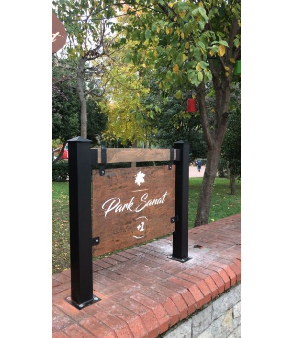 Park sanat Eskitme ahşap ayaklı tabela