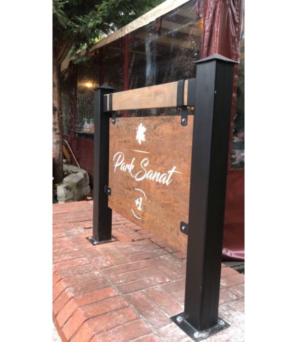 Park sanat Eskitme ahşap ayaklı tabela