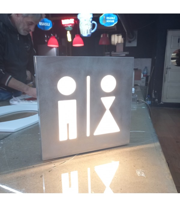 Wc Işıklı Eskitme Tabela