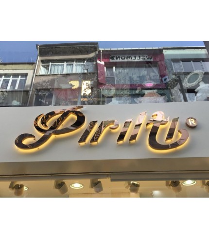 Pırıltı Çocuk  Bakır Paslanmaz Işıklı Kutu Harf Tabela