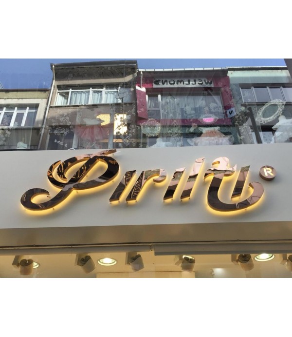 Pırıltı Çocuk  Bakır Paslanmaz Işıklı Kutu Harf Tabela